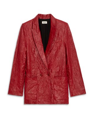 Visko Cuir Froisse Leather Blazer