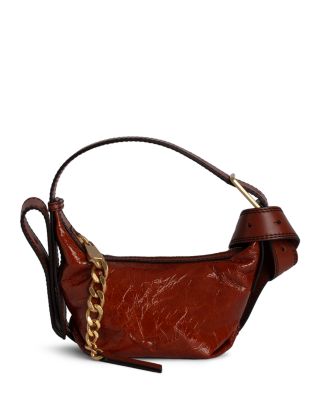 Zadig & Voltaire Le Cecilia Extra Small Creased Patent Leather Shoulder Bag