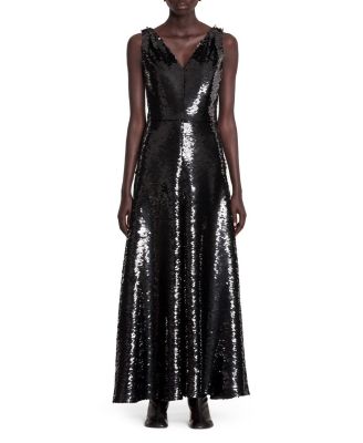 Lanvin Long Embroidered Sleeveless Dress