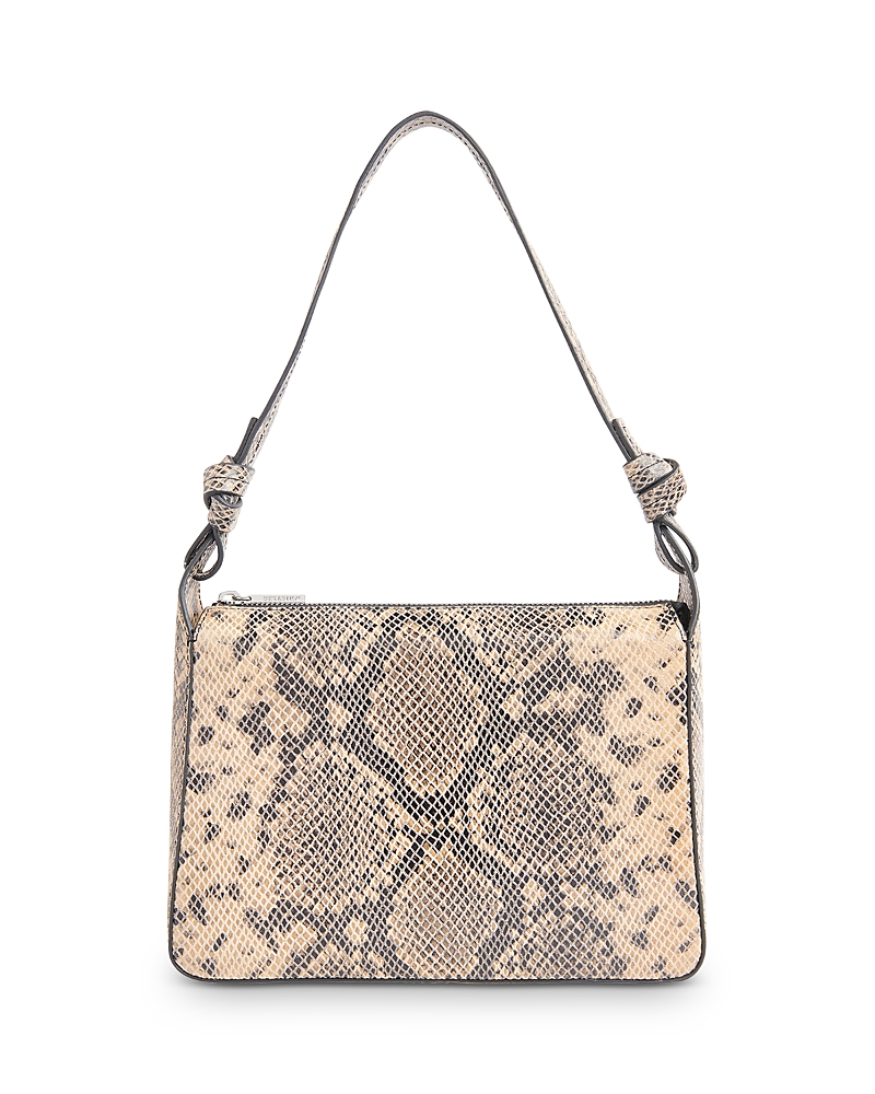 Whistles Erica Snake Embossed Leather Shoulder Bag