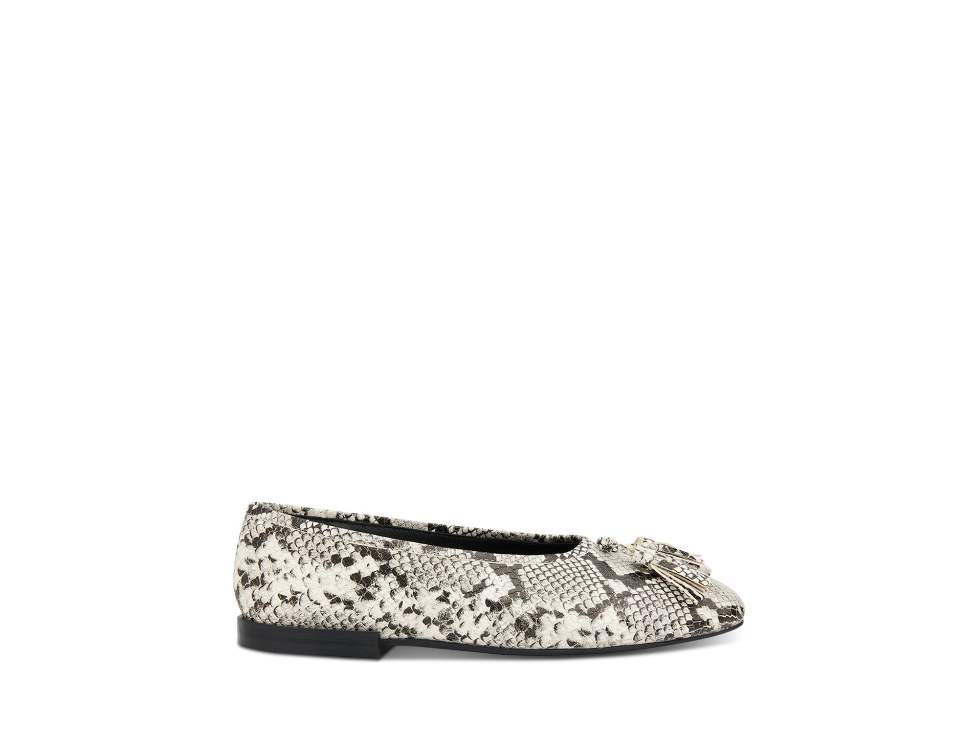 Women's Cilou Tassel Detail Snake Embossed Ballet Flats - Image 1