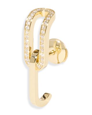 18K Yellow Gold Maillon Diamond Mono Link Single Stud Earring