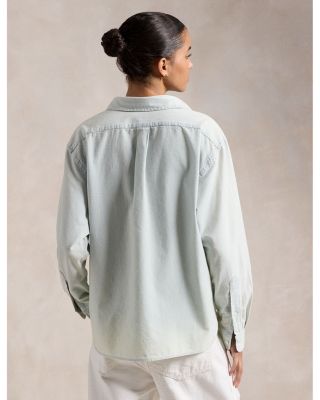 Button Front Linen Chambray Shirt