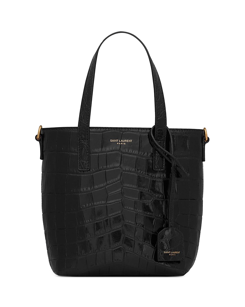 Saint Laurent Saint Laurent Paris Mini Toy Shopping Bag in Crocodile-Embossed Leather
