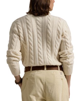Cable Knit Wool Cashmere Turtleneck Sweater