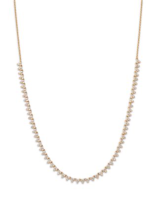 Moon & Meadow - 14K Yellow Gold Lab Grown Diamond Trilogy Collar Necklace, 16"