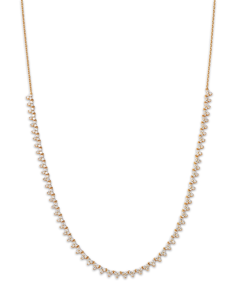 Lumeniri 14K Yellow Gold Lab Grown Diamond Trilogy Collar Necklace, 16