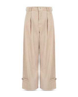High Rise Wide Leg Jeans in Sand