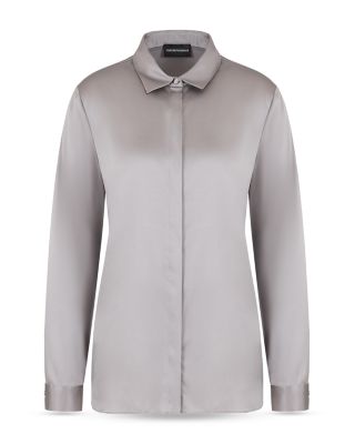 Button Up Shirt in Stretch Silk