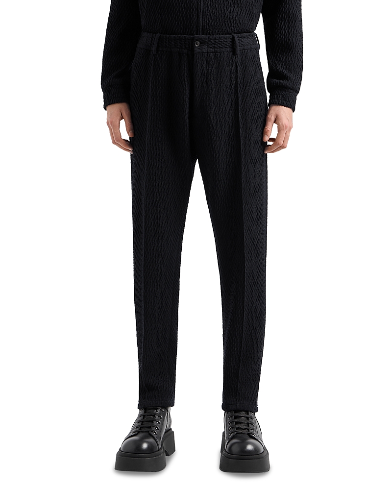 Emporio Armani 3D Effect Virgin Wool Stretch Jersey Trousers