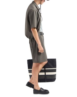 Technical Nylon Blend Seersucker Regular Fit Bermuda Shorts