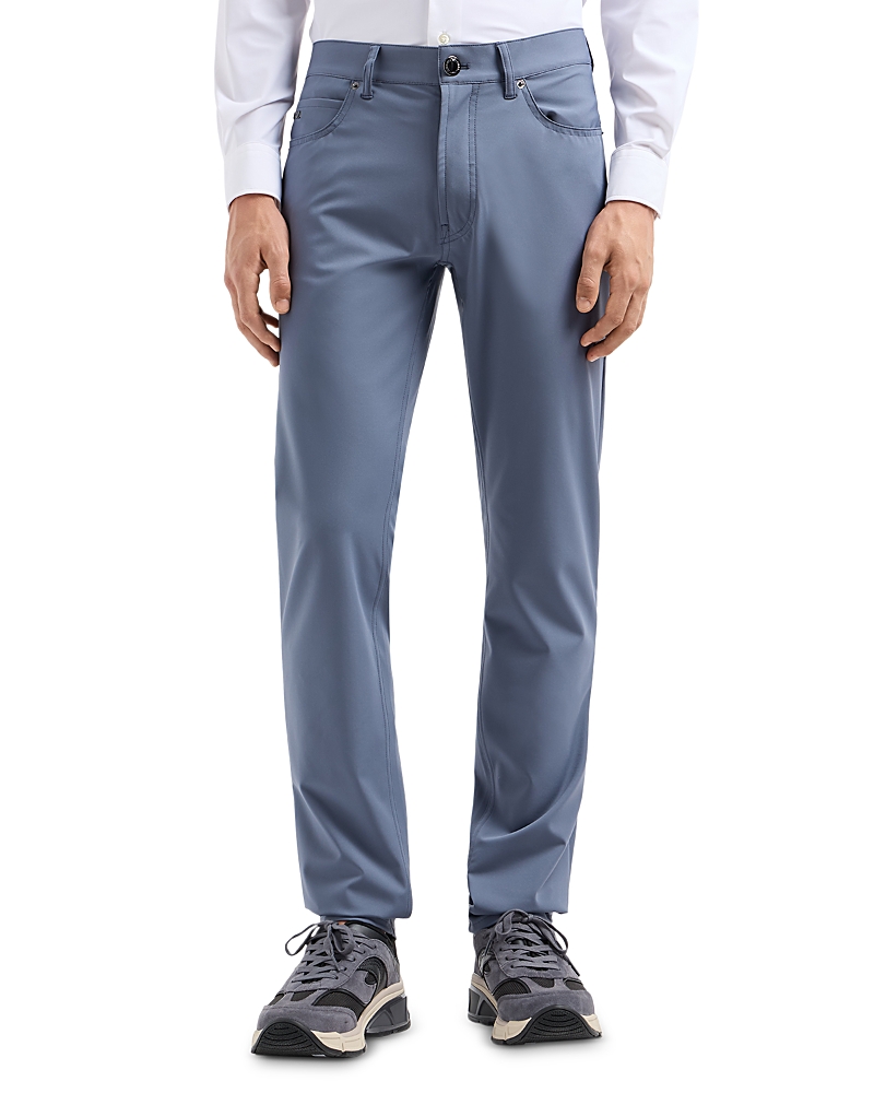 Emporio Armani Techno Stretch 5 Pocket Pants In Slate Grey