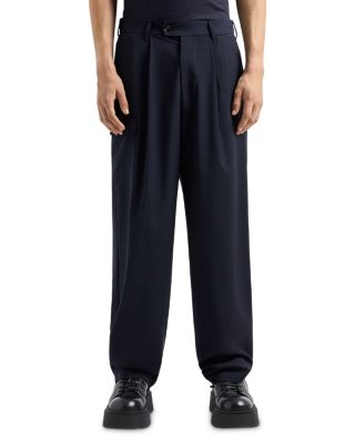 Emporio Armani - Cool Wool Regular Fit Pleated Cargo Pants