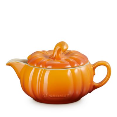 Stoneware Pumpkin Gravy Boat with Lid