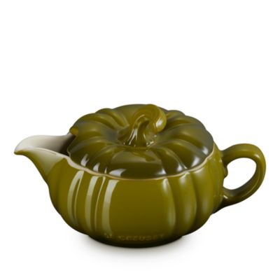 Stoneware Pumpkin Gravy Boat with Lid