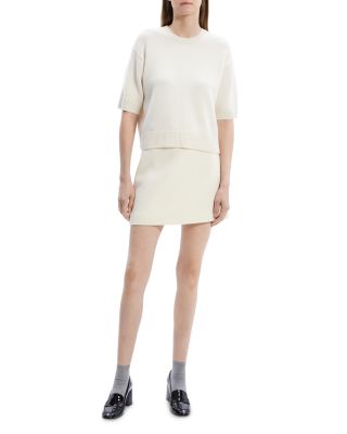 Cashmere Cropped Short Sleeve Sweater