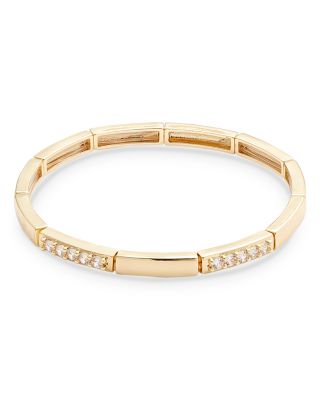 Aqua Cubic Zirconia Bar Stretch Bracelet - Exclusive