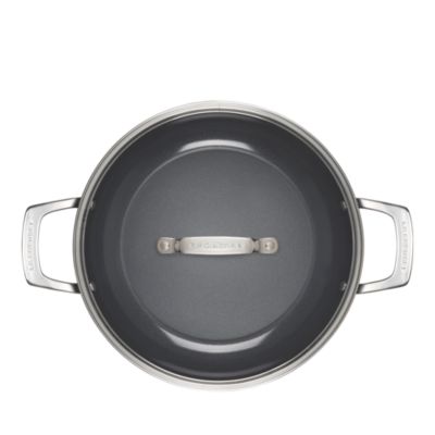 Essential Nonstick Ceramic Shallow Braiser with Glass Lid, 3.9 Qt