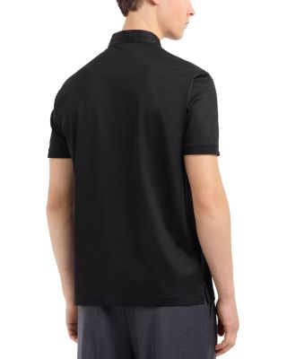 Jersey Knit Regular Fit Band Collar Polo Shirt