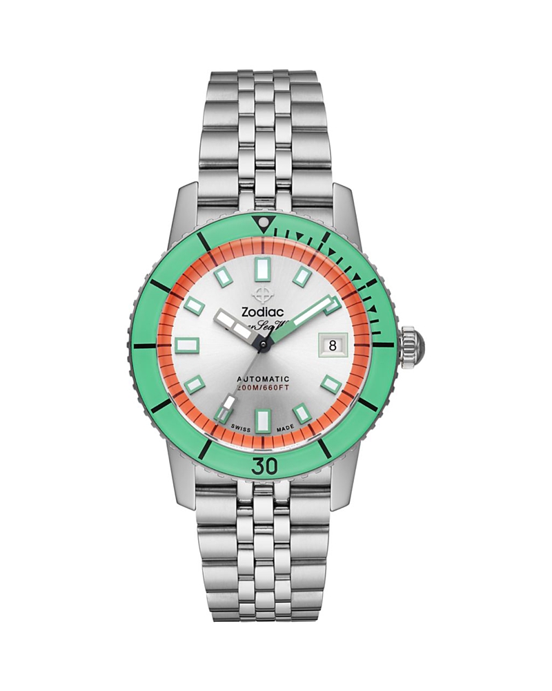 Zodiac Compression Diver Automatic Stainless Steel Watch, 40mm