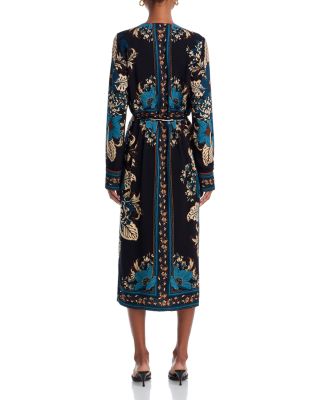 Blossom Tapestry Black Midi Dress
