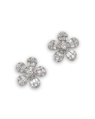 Bloomingdale's Fine Collection 14K White Gold Diamond Flower Stud Earrings, 0.55 ct. t. w.