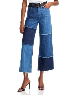 Rails - Getty Crop High Rise Wide Leg Jeans in Indigo Patchwork