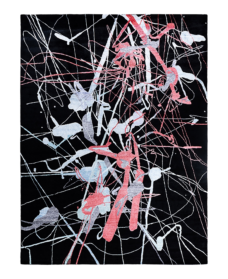Bloomingdale's Indo Modern M7024 Area Rug, 9'1 X 11'10 In Black