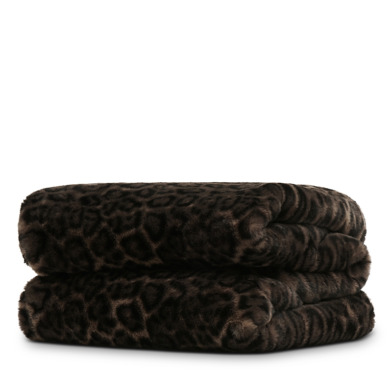 Apparis Jumbo Brady Leopard Print Blanket In Brown