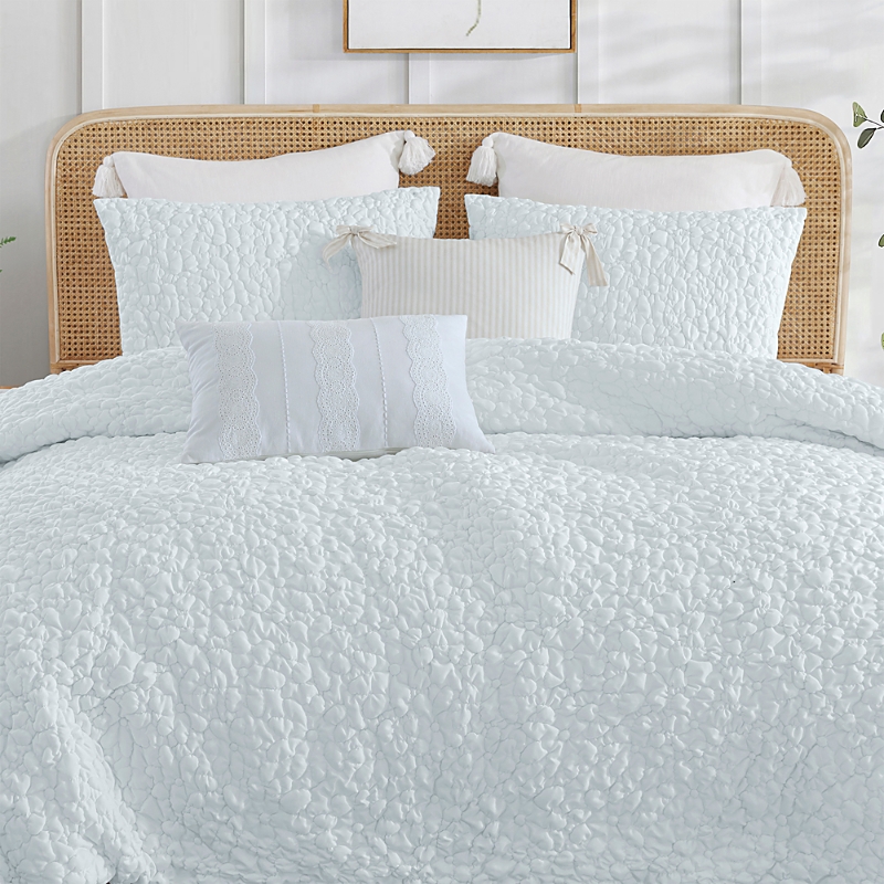 Peri Home Floral Bubble Comforter Sets In White