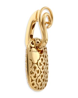 18K Yellow Gold Pav&eacute; Diamond Rectangular Drop Earrings - Exclusive