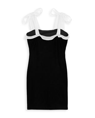Girls' Charli Stretch Velour Bow Strap Dress - Big Kid