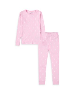 Polo Ralph Lauren - Girls' Polo Ralph Lauren Cotton Ribbed Pony Long Sleeve Tee & Pants Set - Little Kid