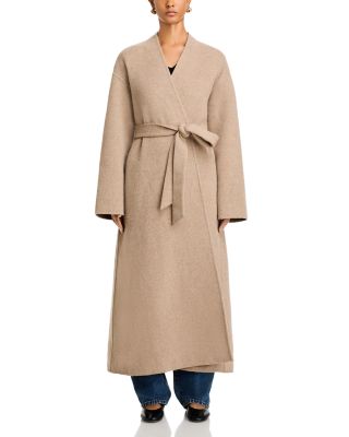 Wool Blend Wrap Coat