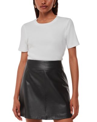 Petite Leather A Line Skirt