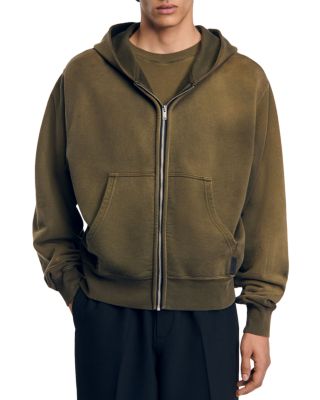 Sandro - Cold Dyed Zip Front Hoodie
