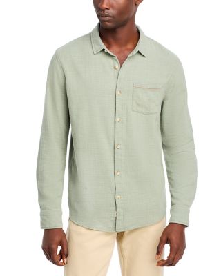 Marine Layer - Cotton Blend Textured Button Down Selvage Shirt