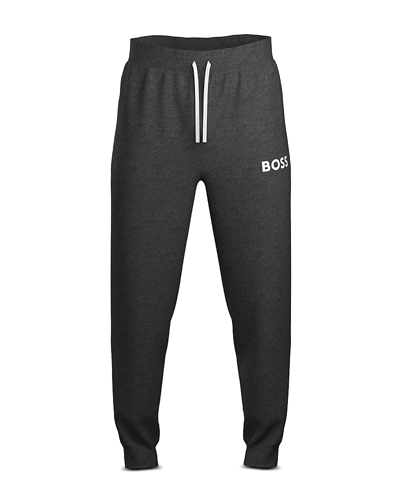 Hugo Boss Ease Cotton Logo Print Joggers Regular Fit In Gray