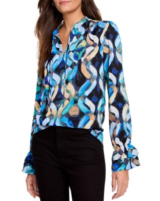 Nic+Zoe Wave Links Ruffle Cuff Blouse