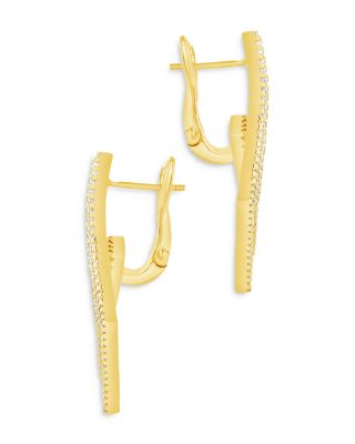 Amina Cubic Zirconia Drop Earrings in 14K Gold Plated 