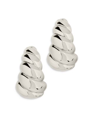 Bobine Statement Earrings in Rhodium Plated