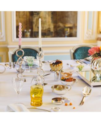 Vertigo Silver Plated Four Ring Candlestick