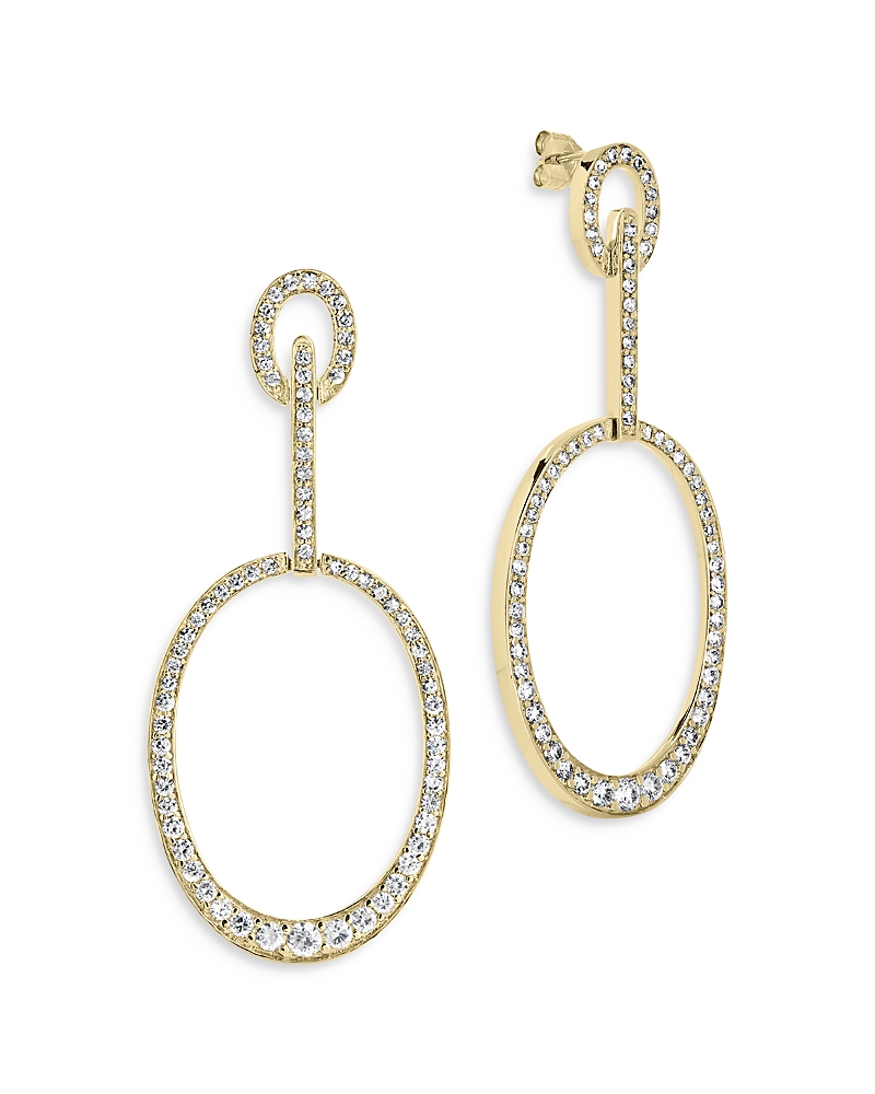 Sterling Forever Tory Oval Drop Earrings In Gold