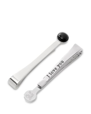 Silver and Onyx Tie Bar