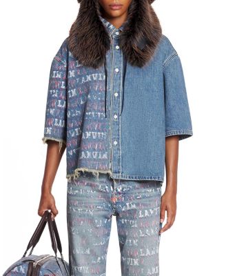 Lanvin X Future Unisex Asymmetrical Printed Shirt