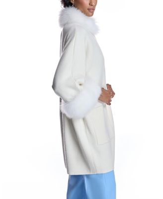 Cashmere Kimono with Cashmere Goat Trim