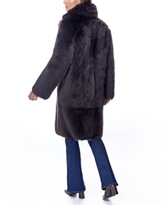 Shearling Coat with Notch Collar
