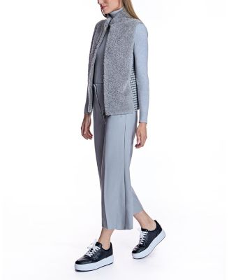 Mixed-Media Shearling Vest