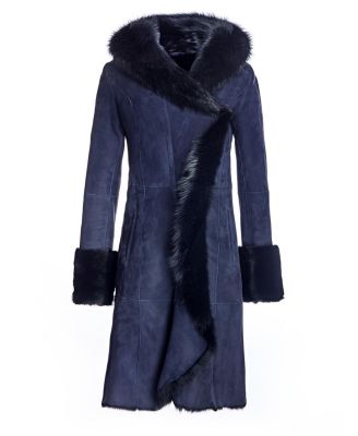 Hooded Shearling Coat