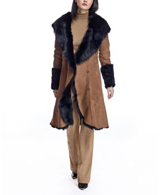 Hooded Shearling Coat